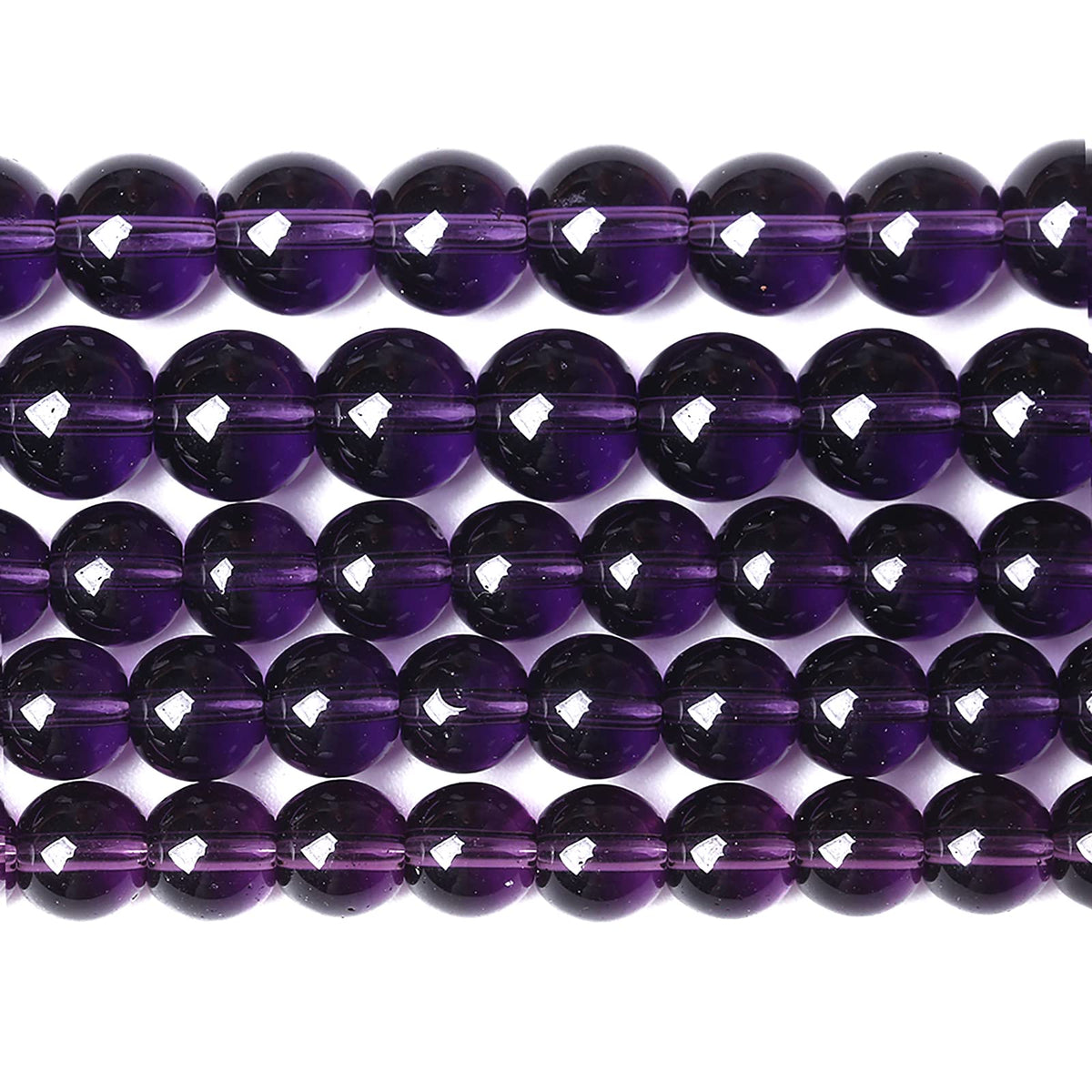 10mm 36pcs Natural Stone Amethyst Purple Glass Beads for Jewelry Making Round Loose Spacer Beads for Jewelry Making DIY Bracelet Necklace Crystal Energy Healing Power Stone (Amethyst Glass, 10mm)