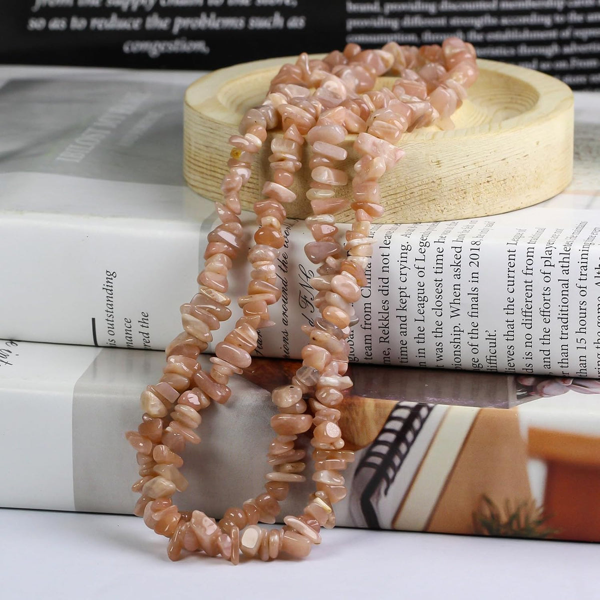 HAAMIIQII 5-8mm Natural Sunstone Chips Beads Irregular Chip Stone Genuine Real Freeform Loose Gemstone Beads for Jewelry Making Strand 32 Inch