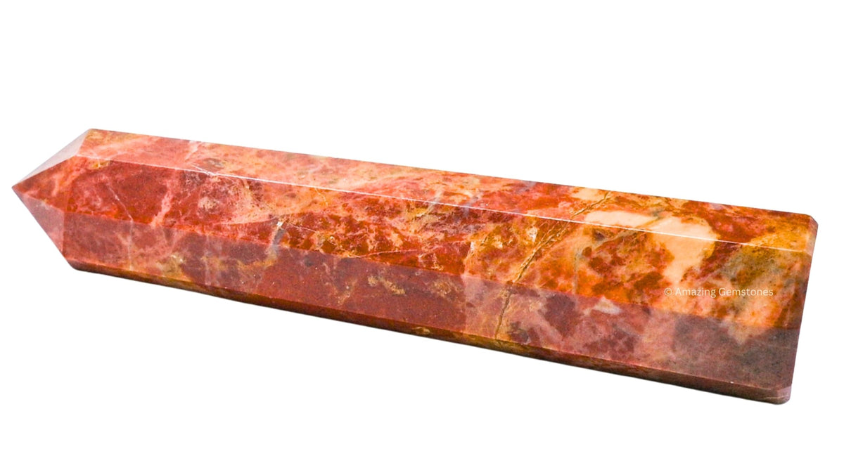 Amazing Gemstone Brecciated Jasper Crystal Towers ~ Natural Healing Crystal Point Obelisk for Reiki Healing and Crystal Grid (3" to 4" INCH)