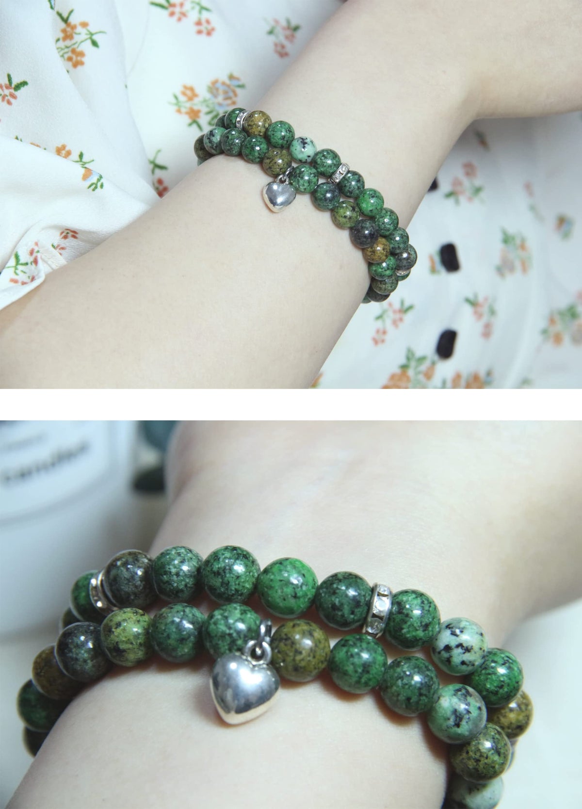 GDLKPYHS Healing Bracelets for Women - African Turquoise Bracelet - Healing Prayers Crystal Bracelet, 8mm Natural Stone Stress Relief Yoga Beads Get Well Soon Gifts
