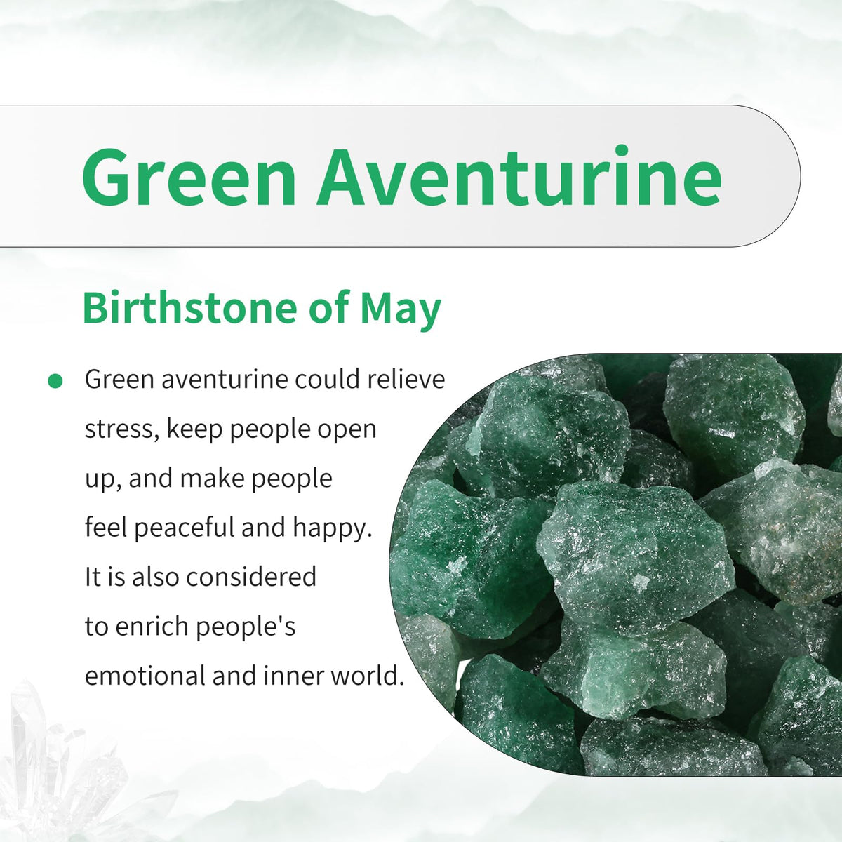 TUMBEELLUWA Stone Bead for Jewelry Making, Healing Crystal Large Hole Oval Shape Loose Beads Pack of 15, Green Aventurine