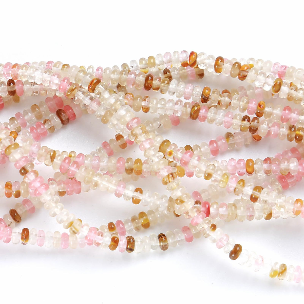 150PCS 2x4mm Natural Watermelon Tourmaline Stone Rondelle Beads Abacus Disk Stone Beads Round Loose Spacer Gemstone for DIY Bracelet Necklace Jewelry Making