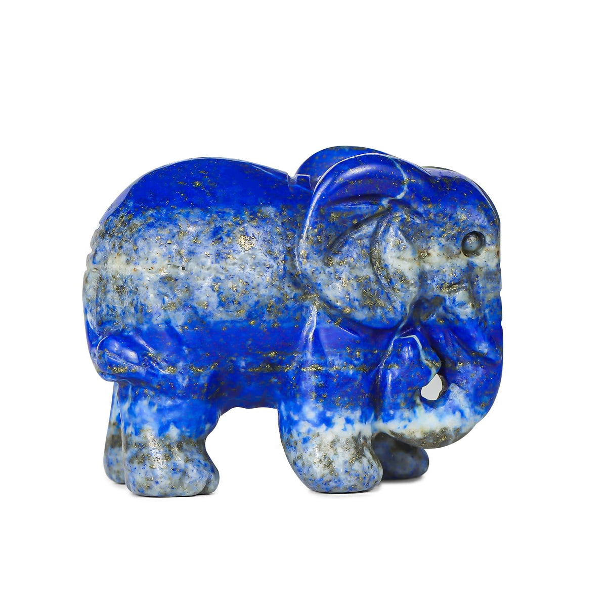 SMQ Lapis Lazuli Crystal Elephant Statue - 2'' Blue Healing Stone Figurine for Desk Decor,Office Decor for Women,Elephant Gifts,Spiritual Animal Carvings Home Ornament