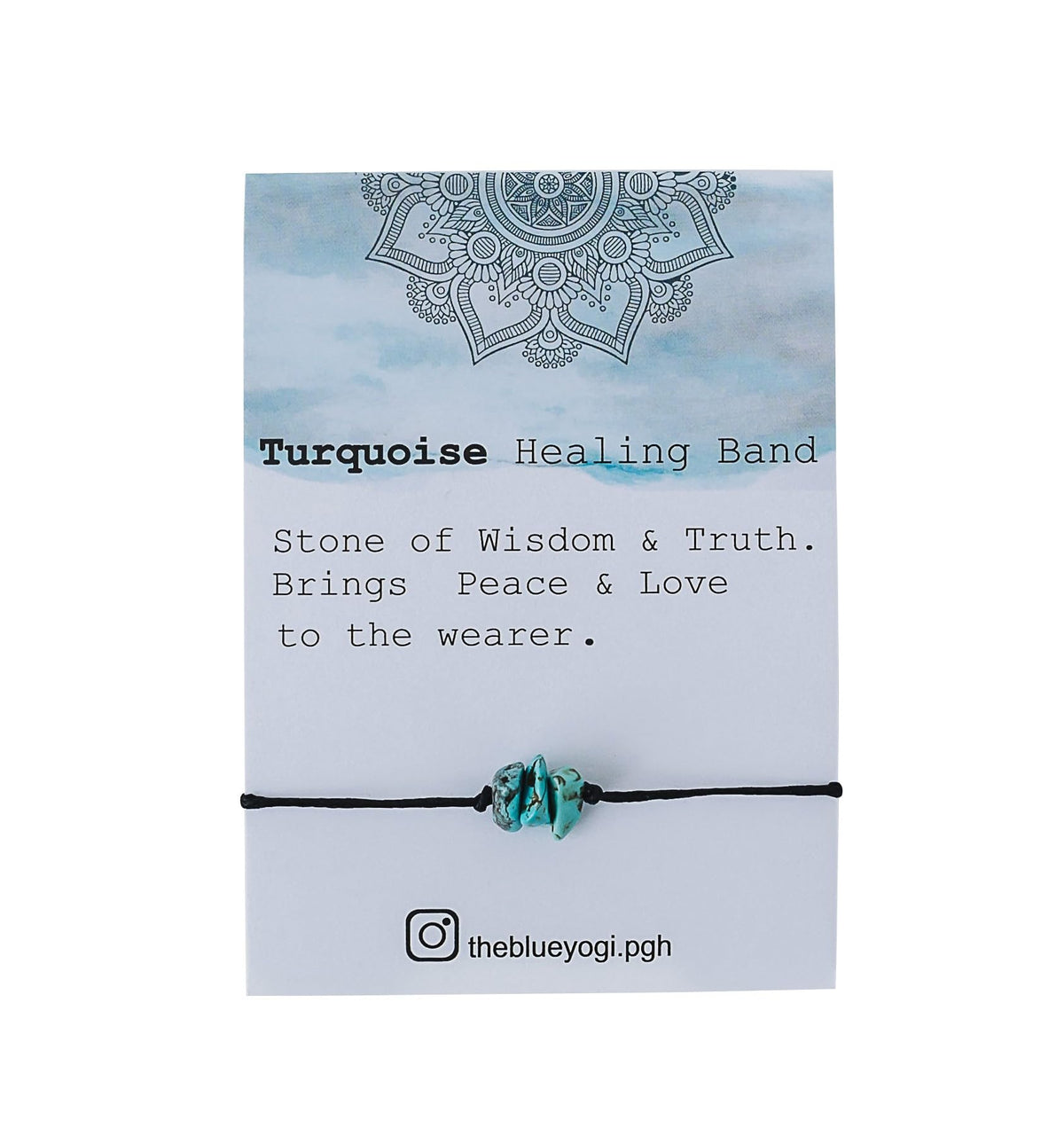 The Blue Yogi Turquoise Healing Bracelet Anklet 2-in-1 Adjustable Spiritual Crystal Bracelet Protection Energy Jewelry with Affirmation Card