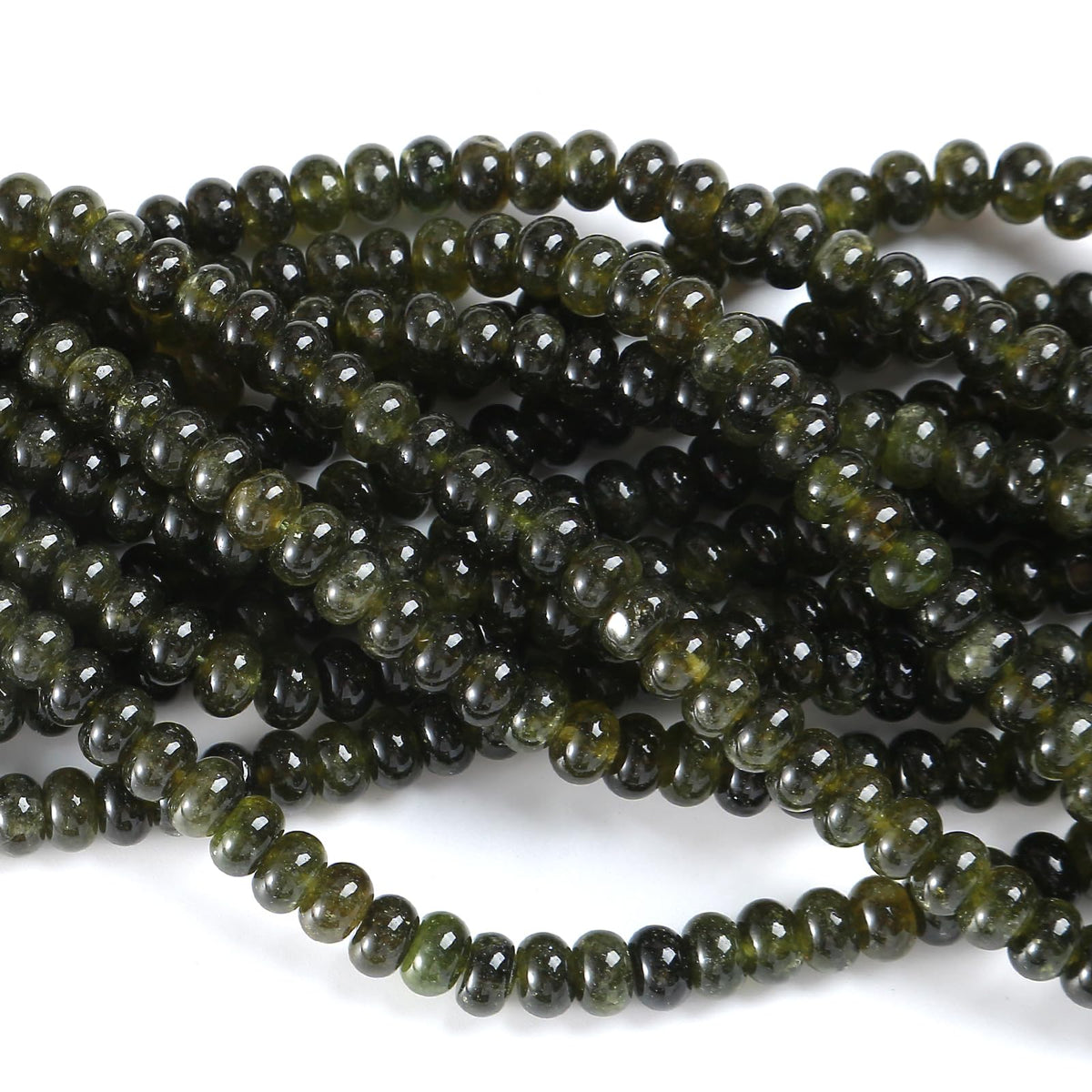 5x8mm 76pcs Natural Stone Green Garnet Jade Rondelle Spacer Loose Beads Abacus Disk Stone Round Loose Gemstone Beads for Jewelry Making DIY Bracelet Necklace