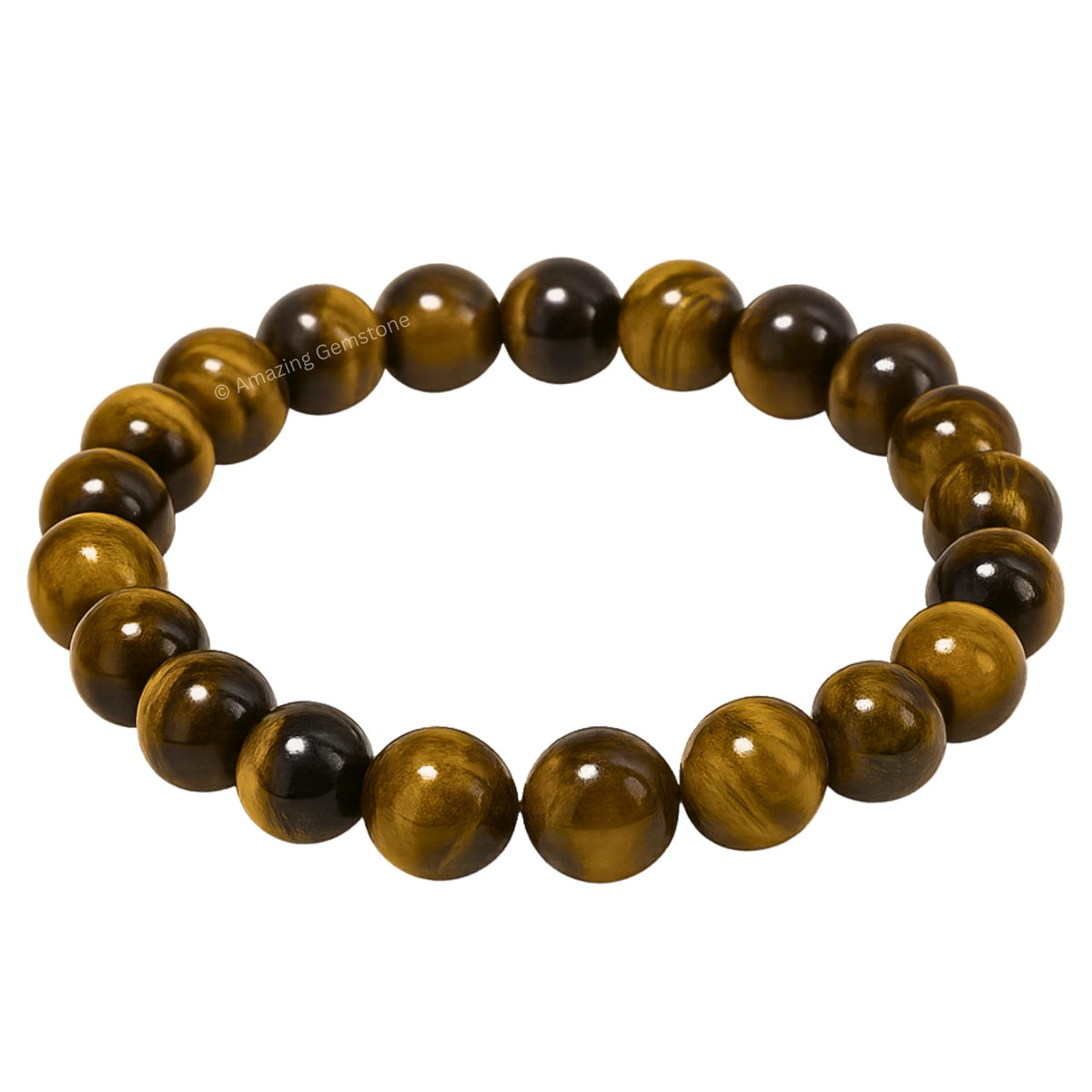 Amazing Gemstone Crystal Bracelet for Women Men's Gifts - Protection Healing Crystal Bracelet - 8mm Gemstone Beaded Stretchable Bracelet Pulseras Para Hombres Mujer Stocking Stuffers Mothers Day Gift (Tiger Eye)