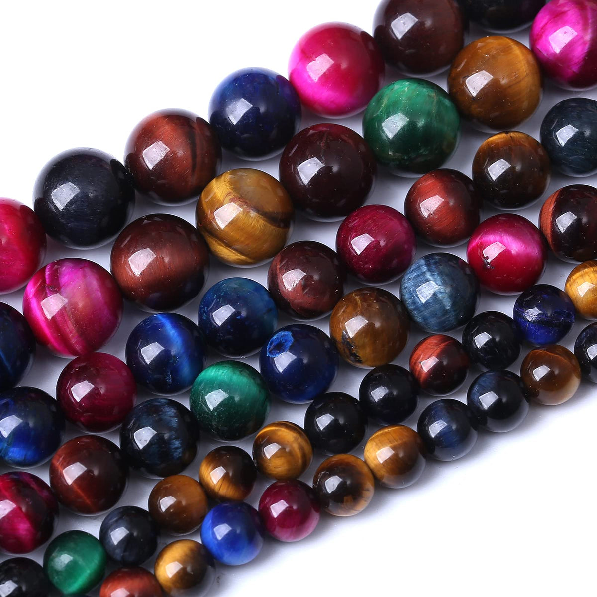 60PCS 6MM AAA Colorful Tiger Eye Stone Beads Natural Gemstone Bead Crystal Healing Energy Jewelry Making DIY 15 inches