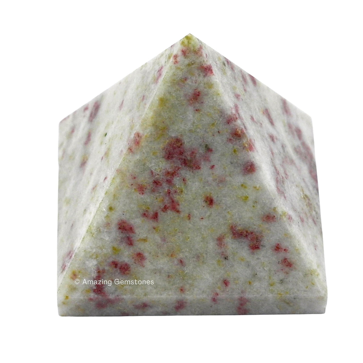 Amazing Gemstone Cinnabarite Pyramid Crystal Healing Stones - 1.5" Great Pyramid Figurine of Natural Stone Pyramid for Meditation, Reiki, Chakra Balancing and Crystal Pyramids Grid