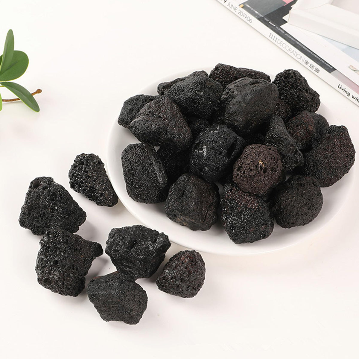 Lava Rock Raw Crystals Healing Crystals Natural Rough Stones 1.2-2" for Tumbling, Fountain Rocks, Yoga, Meditation, Polishin, Gift 25