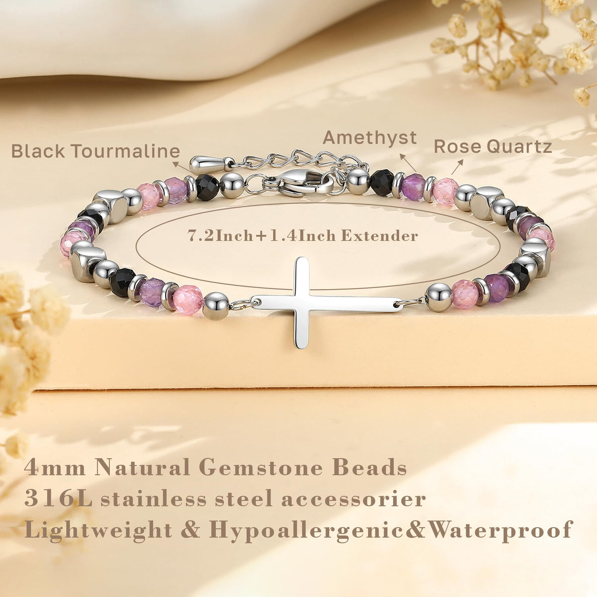 Graduation Gift for Her 2026 Graduation Decorations – Graduation Bracelet, Dainty Christian Cross & Anxiety Relief Jewelry, Great Graduation Day Gifts for Women