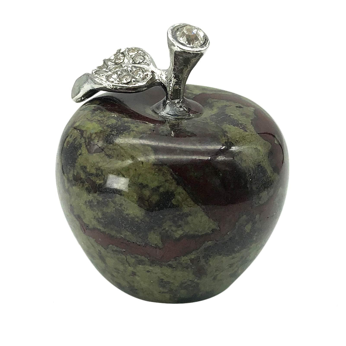 Fekuar Neyisaa Dragon Bloodstone Crystal Apple Decor, Healing Crystals Pocket Stone Fruit Figurine Craft Home Decoration 30mm