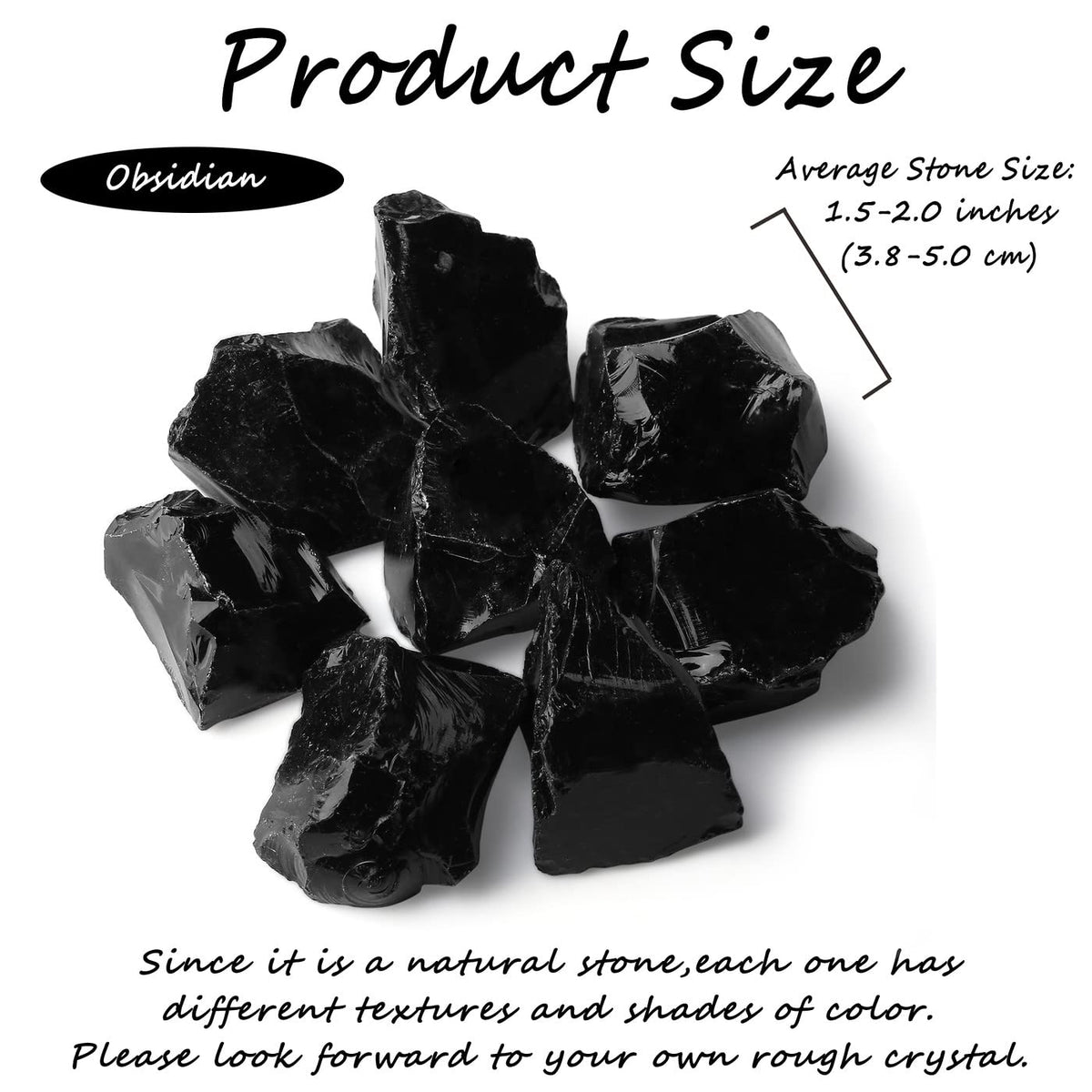 ZHIYUXI 2" Obsidian Crystal Raw Crystals Bulk Crystals and Stones Rough Natural Quartz Black Obsidian Stone Rocks for Tumbling Witchcraft Wire Wrapping Fountain Rocks Cabbing Room Decor 4Pcs