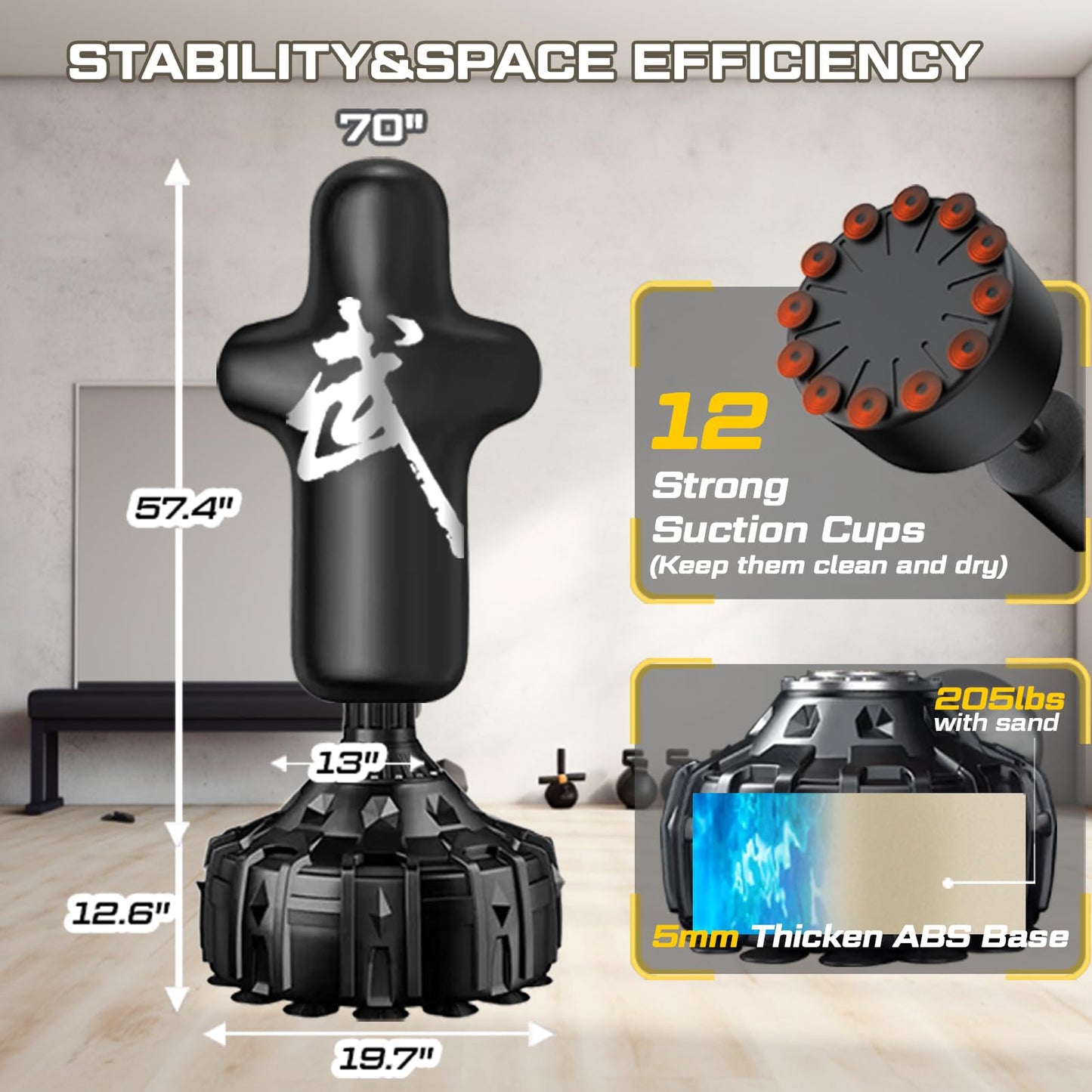 Punching Bags - Freestanding Boxing Dummy for Adults & Martial Arts Kickboxing Training