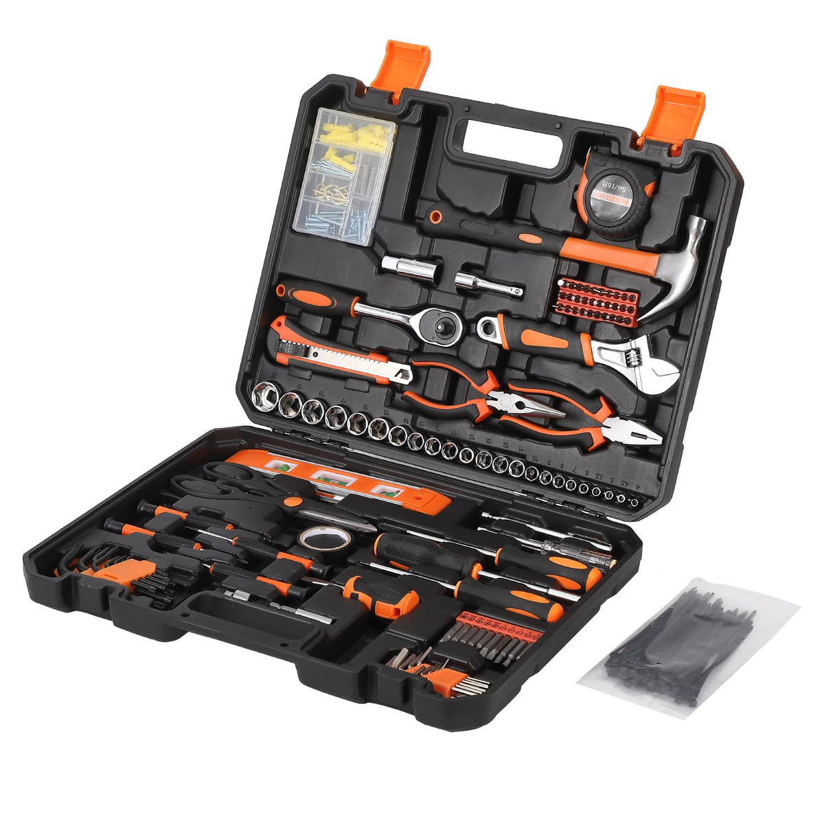 GarveeTech 247 Piece Tool Set, General Home/Auto Repair Tool Kit, Combination Package Mixed Tool Set Hand Tool Kit with Plastic Toolbox Storage Case