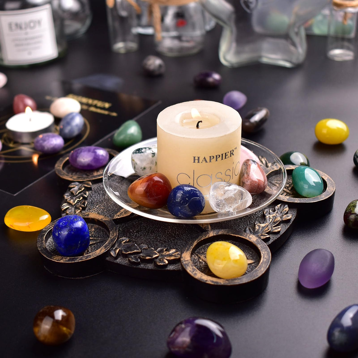 SigMntun Polished Stone Set Citrine Crystals, 0.8" Handpicked Tumbled Gemstones Rocks, Pebbles for Reiki, Chakra, Healing, Home Decor