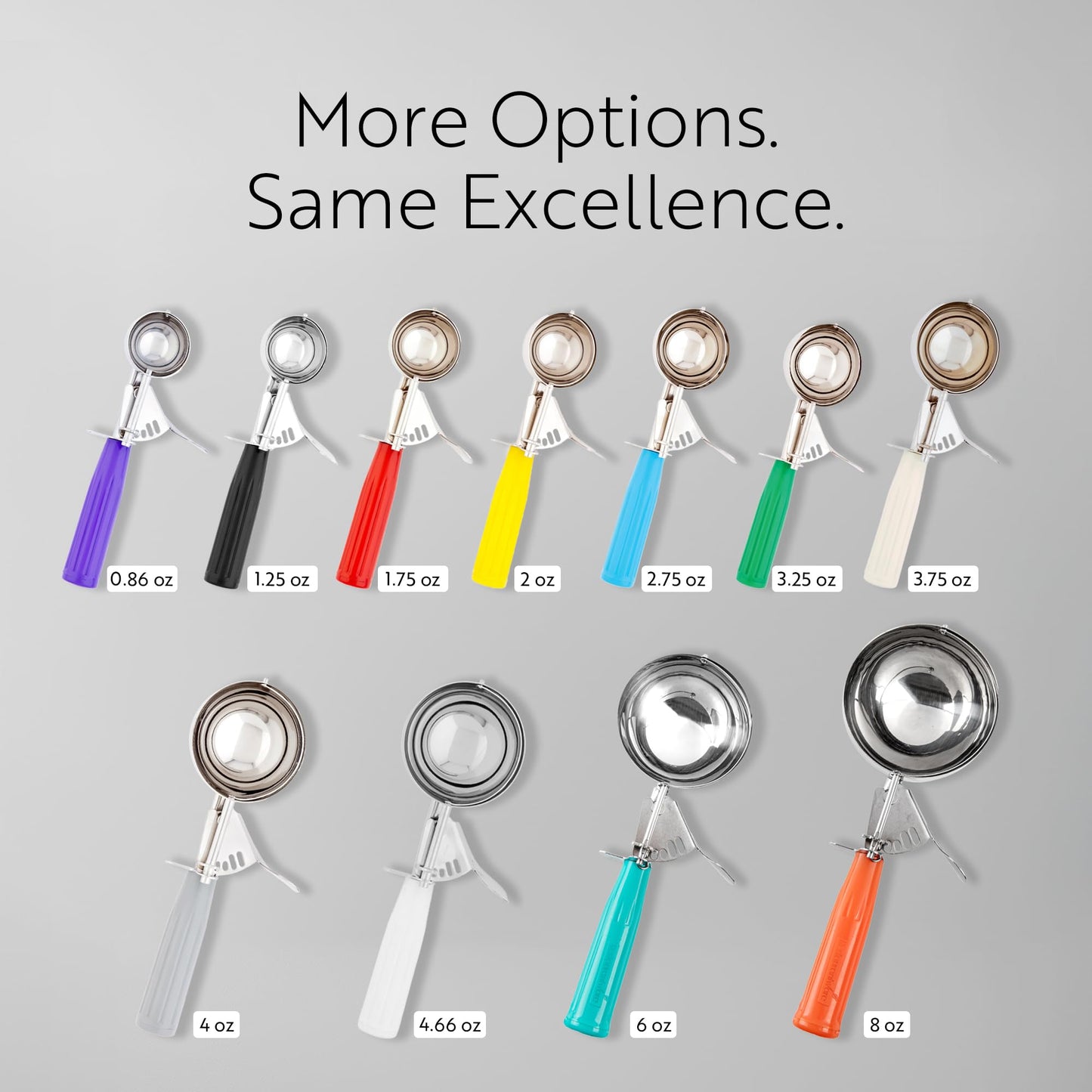 Restaurantware Met Lux 8 Ounce Portion Scoop 1 Durable Disher Scoop - Thumb Trigger Orange Stainless Steel Ice cream Disher For Portion Control For Ice Cream Mashed Potato And Cookie Batter