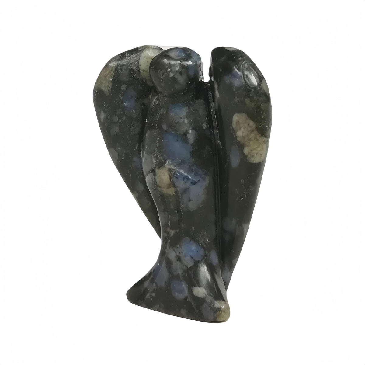 Afucats Natural Rhyolite Healing Guardian Angel Indoor Decorative Stone,1.5 Inches Carving Pocket Palm Statue,Gift for Her Christmas Décor
