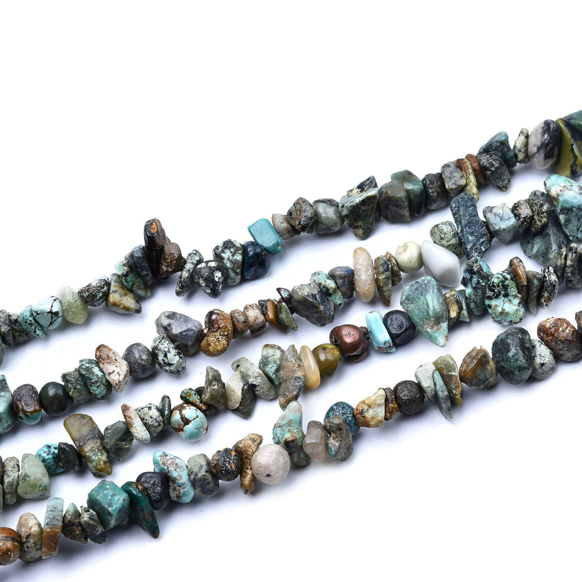 HAAMIIQII 5-8mm Natural African Turquoise Chips Beads Genuine Real Irregular Freeform Chip Loose Gemstone Beads Energy Healing Beads for Jewelry Making Strand 30 Inch
