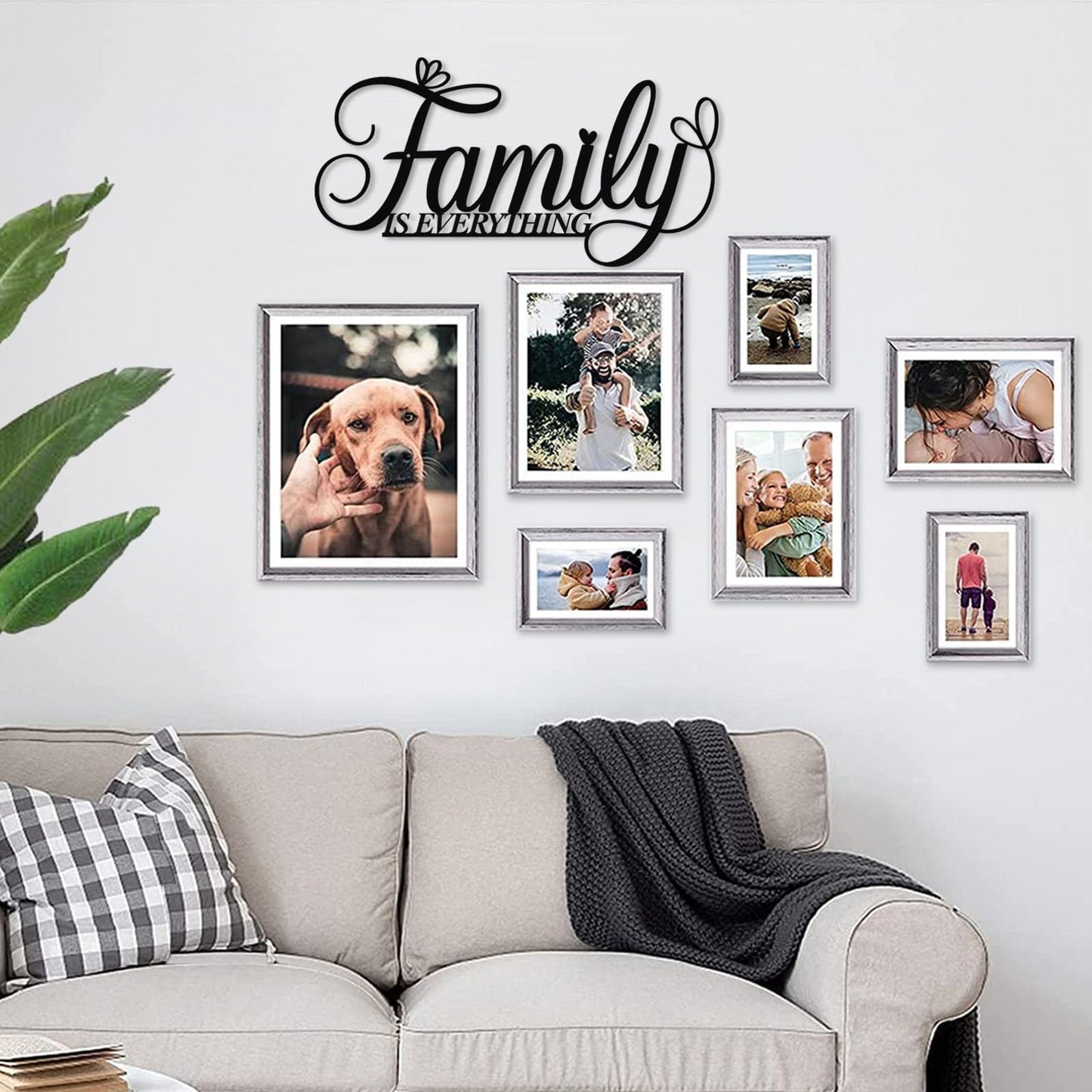 AHYS Family Wall Decor Rustic Metal Family Signs for Farmhouse Home Living Room Bedroom Decor (Everything)