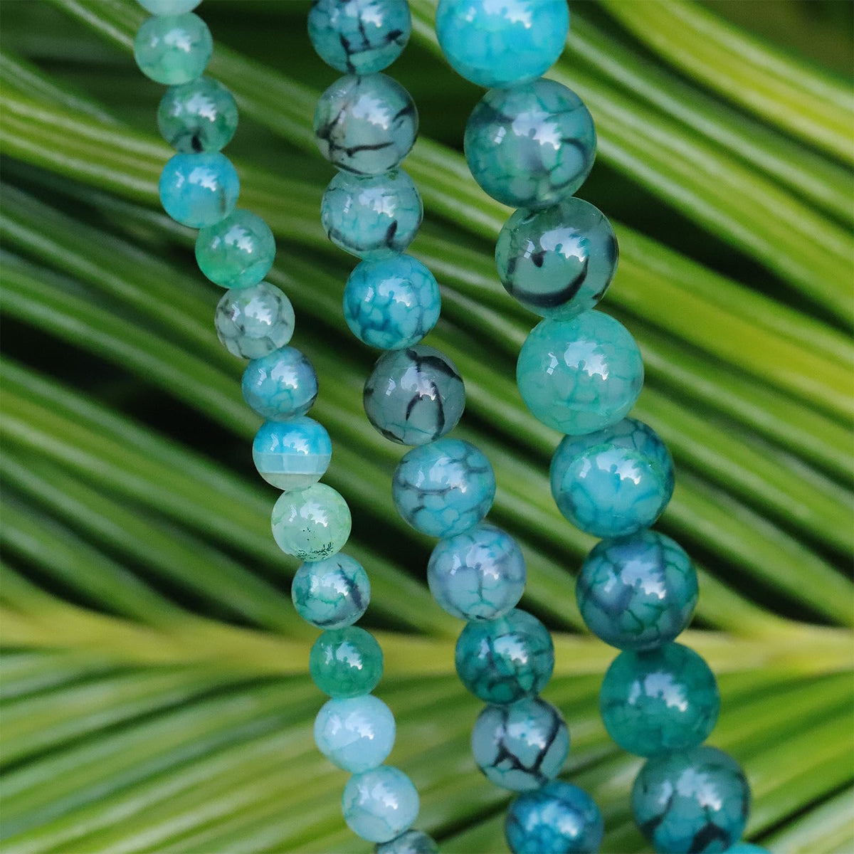 35pcs 10mm Natural Gemstone Beads for Jewelry Making Supplies,Green Dragon Vein Agate Healing Crystal Polished Round Loose Stone Beads for Bracelet Necklace 15 Inch