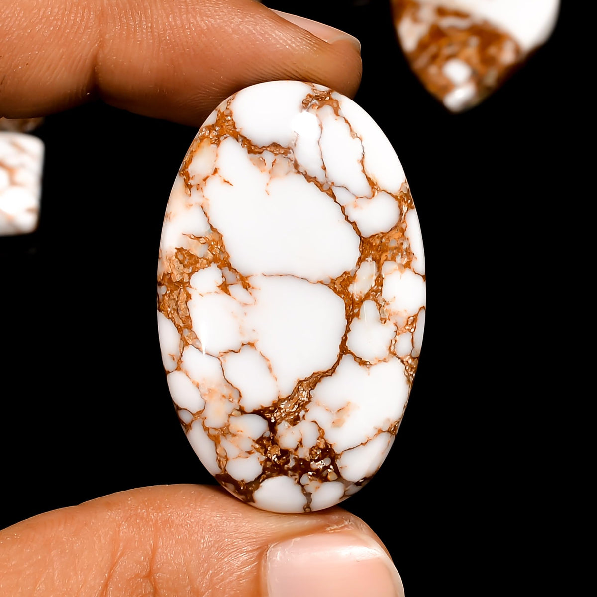 Natural Wild Horse Magnesite Gemstone- Healing Crystals for DIY Jewelry Making -Loose Natural Cabochon -Perfect for Crafting Unique Jewelry Designs Gift for Her, Mother and Wife (5 pcs, 25-35 mm)
