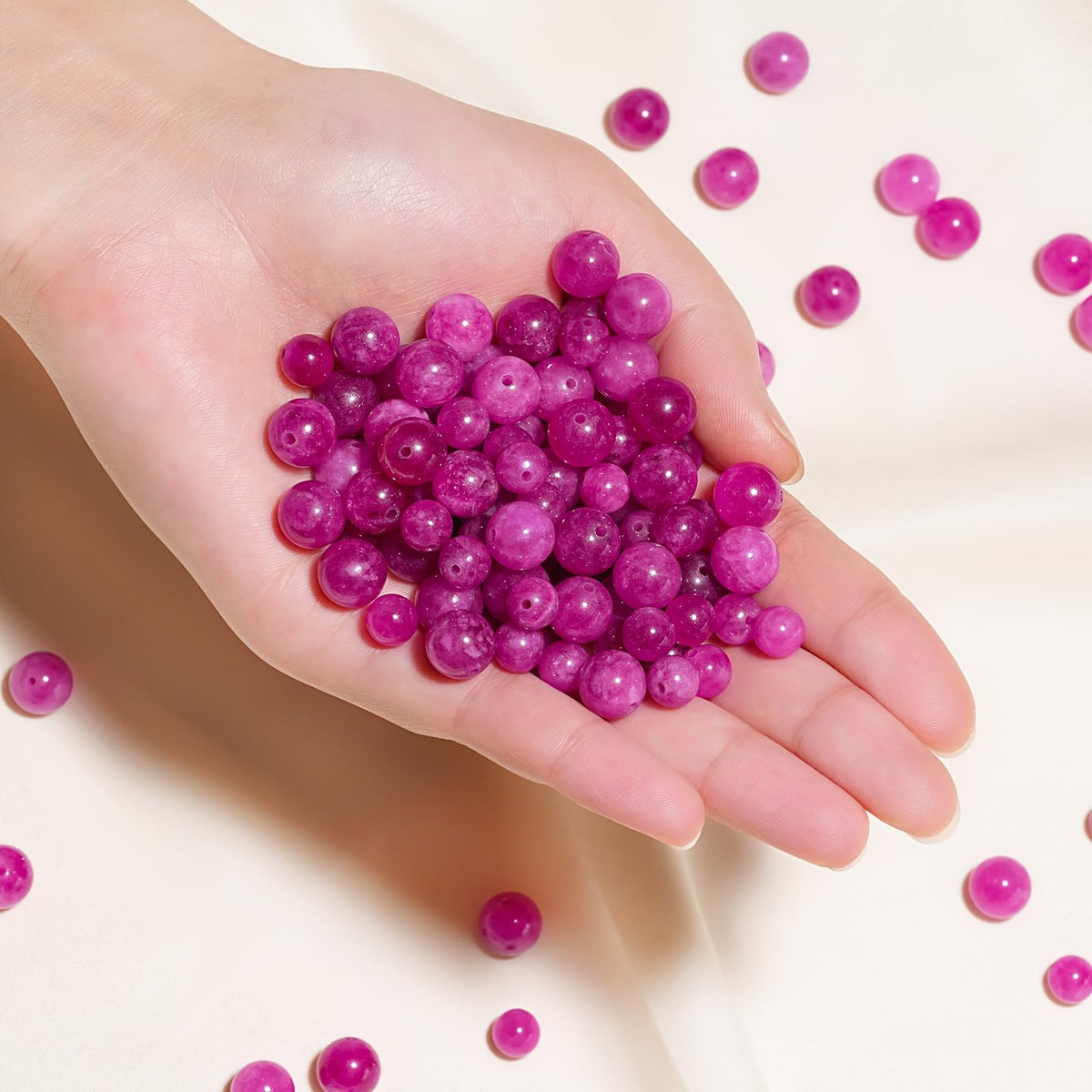 8mm Natural Pink Tourmaline Gemstone Beads Polished Round Smooth Stone Beads for Bracelets Jewelry Making 15inch Loose Beads