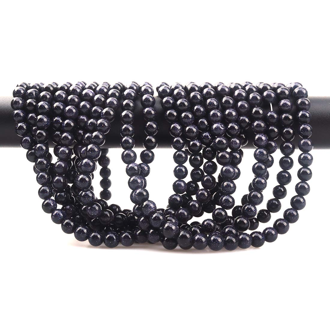 ICAI Beads 10mm Natural Blue Sand Goldstone Round Loose Stone Beads for Jewelry Making DIY Crafts Design 1 Strand 15" APPR.34-36pcs