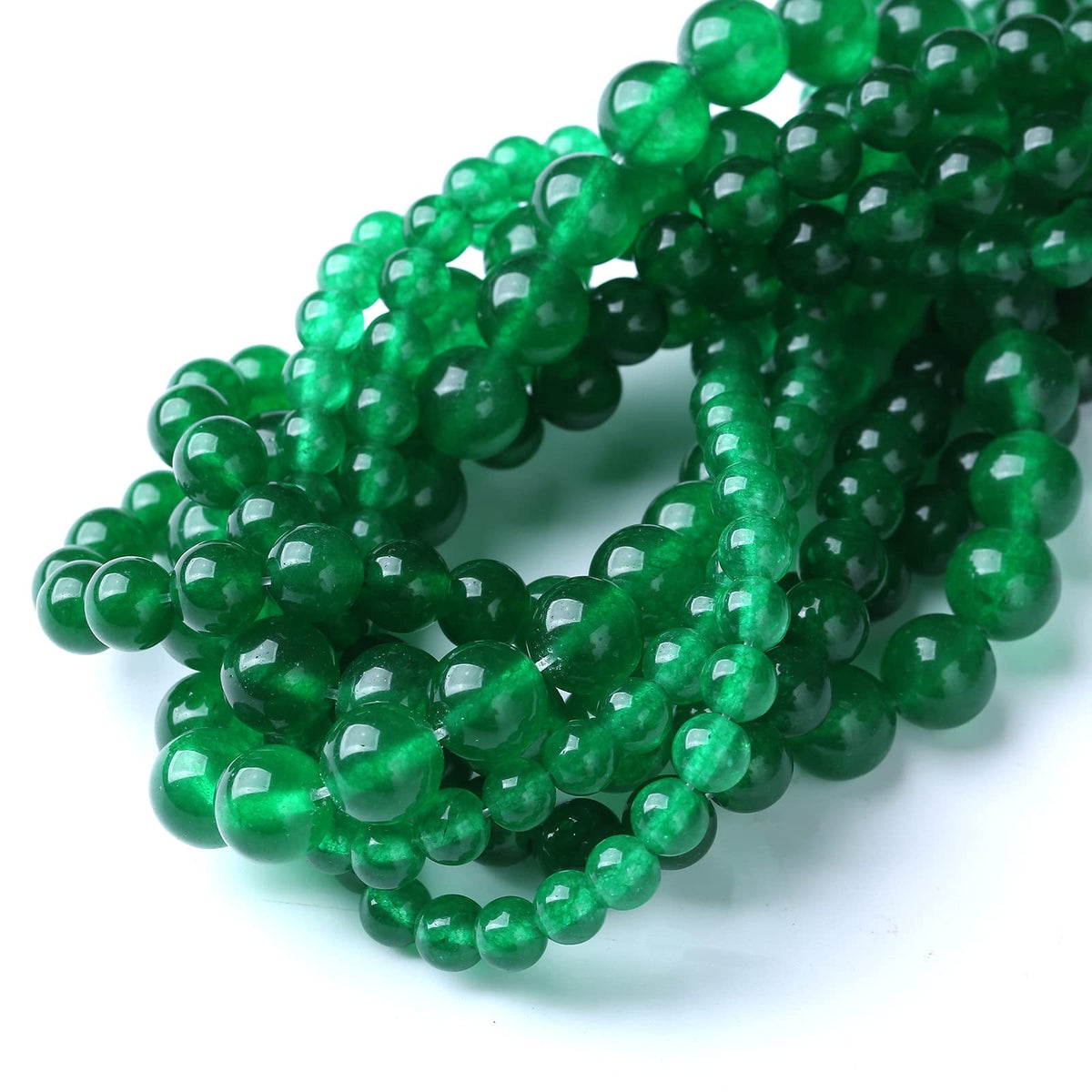 32PCS 12MM Green Jade Stone Beads Energy Healing Beads for DIY Jewelry Bracelet Necklace Making for Jewelry Making 15Inch