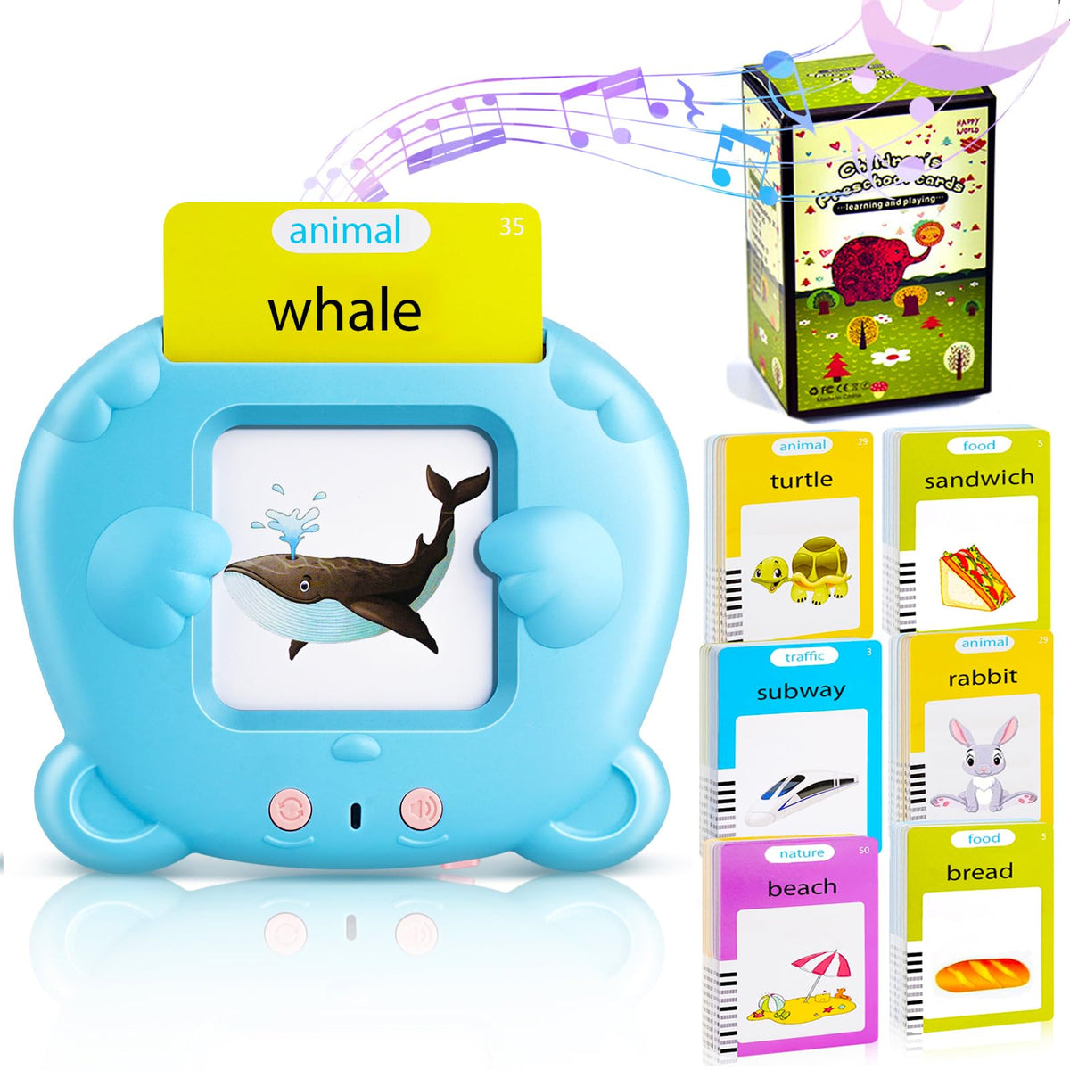 Talking Flash Cards for Toddler, Learning Montessori Toys with 224 Sight Words, Pocket Speech for Toddlers Therapy Toys, Children's Sensory Preschool Learning Educational Birthday
