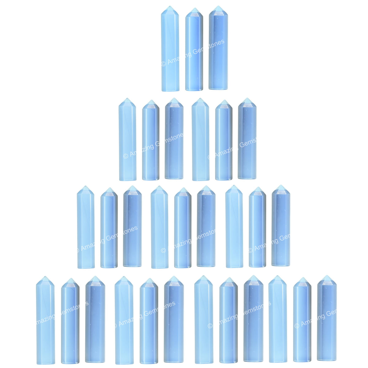 Amazing Gemstone Opalite Crystal Points Bulk Healing Crystals and Stones - Pack of 3 Single Terminated Healing Wand Point Bulk Crystals for Crafts, Crystal Grid, DIY Work - Premium Crystals
