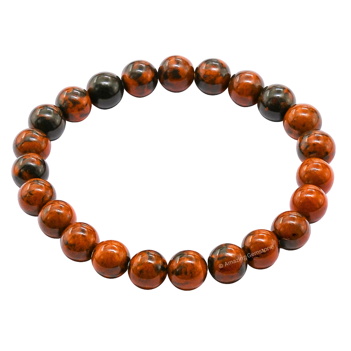 Amazing Gemstone Crystal Bracelet for Women Men's Gifts - Protection Healing Crystal Bracelet - 8mm Gemstone Beaded Stretchable Bracelet Pulseras Para Hombres Mujer Stocking Stuffers Mothers Day Gift (Mahogany Obsidian)