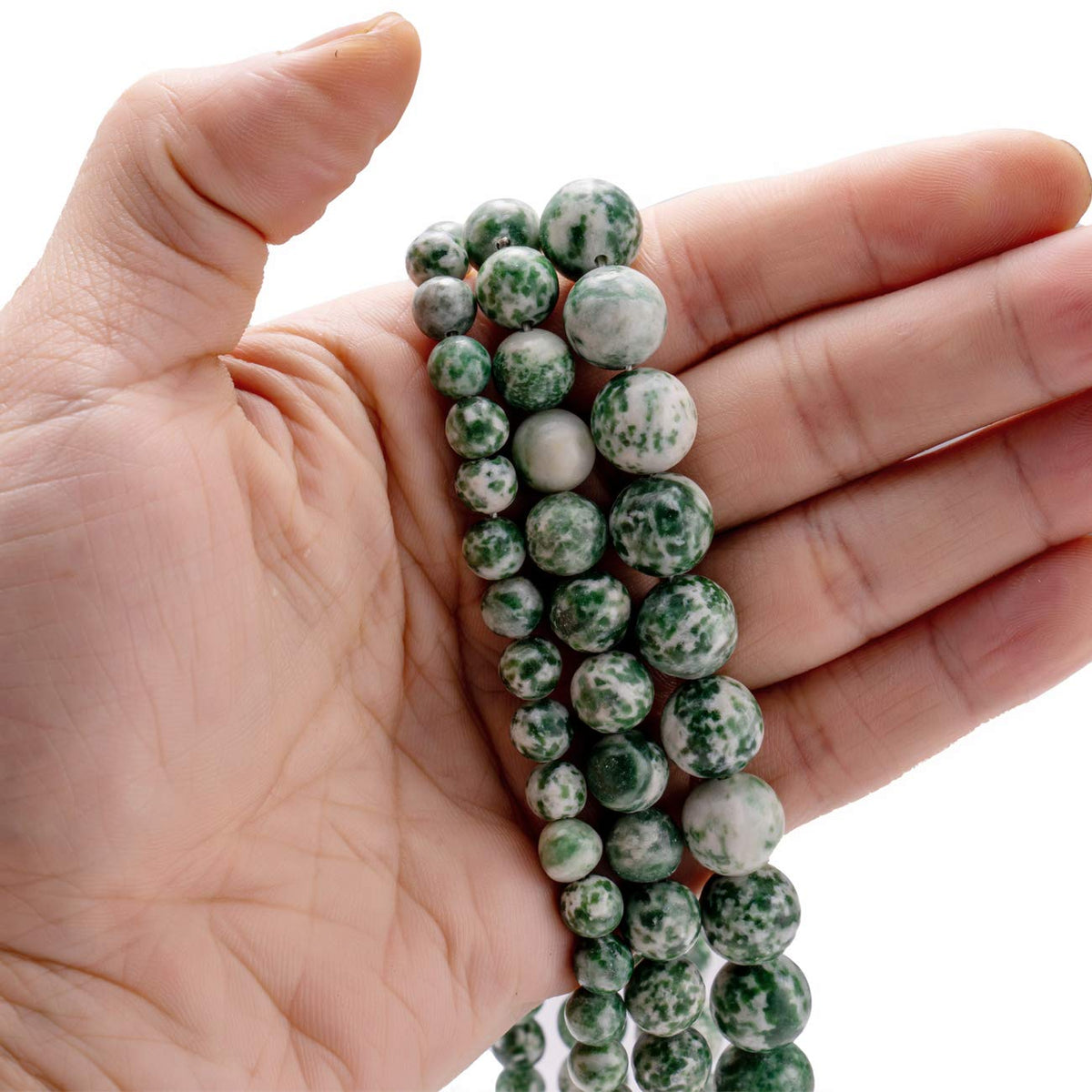 BEADIA Natural African Jade Stone Round Loose Semi Gemstone Beads for Jewelry Making 10MM 38PCS