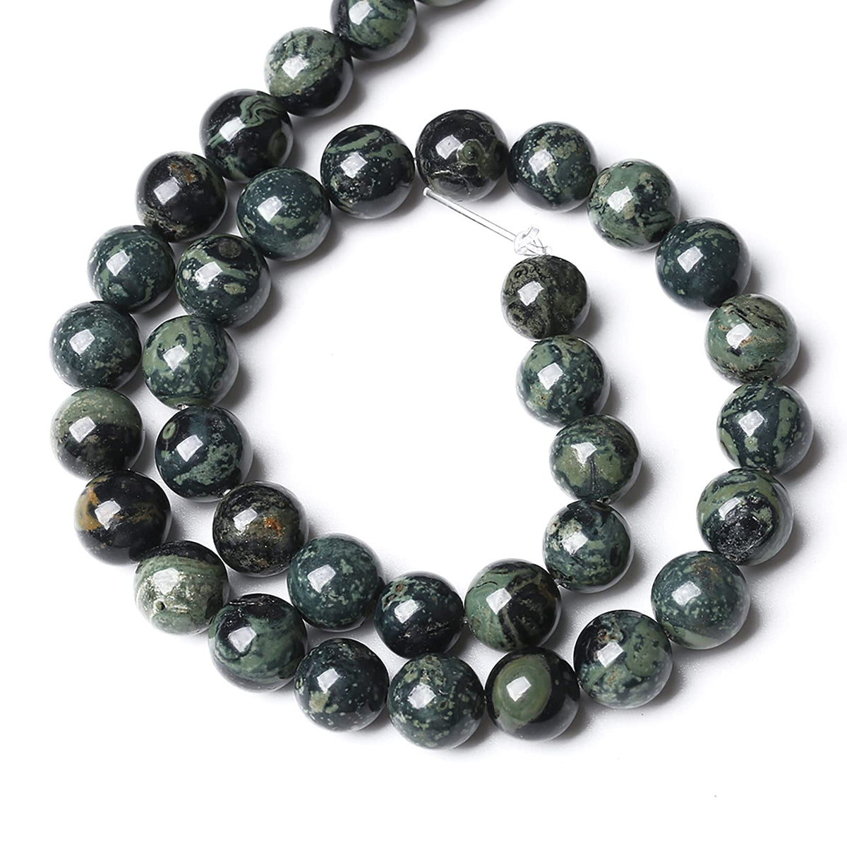 8MM 45PCS Natural Stone Kambaba Jasper Loose Beads for Jewelry Making DIY Bracelet Necklace