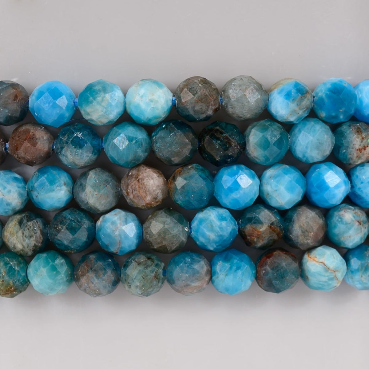 Angelstones Natural Blue Apatite Gemstone Stretch Bracelet, 4mm Faceted Round Beads, Crystal Healing for Women