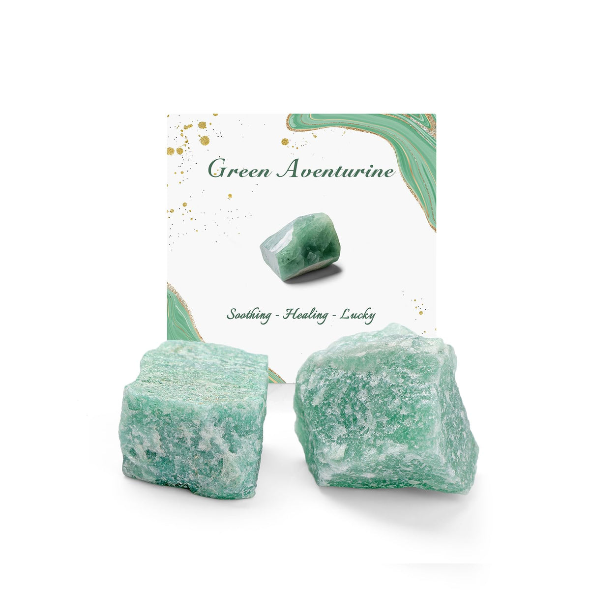 GolbalJew Green Aventurine Natural Raw Crystals 2PCS Healing Crystal Stones 1.2-2.0” Reiki Healing Gemstones for Meditation Chakra Balance Home Decor