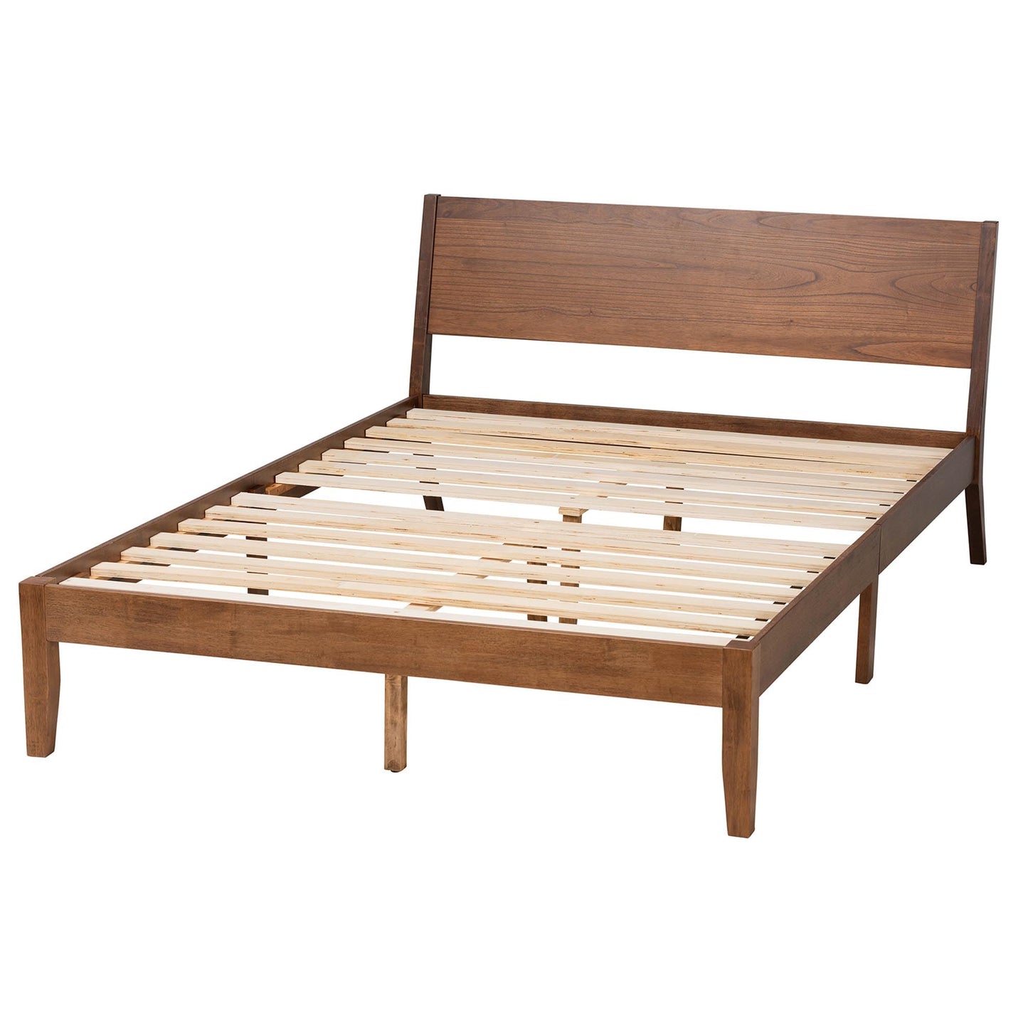 Baxton Studio Salvatore Platform Bed, Queen, Walnut Brown