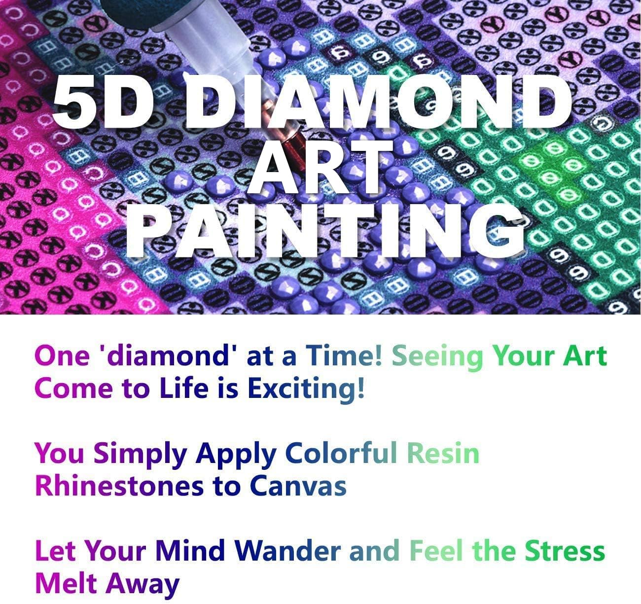 Zariocy 2 Pack Large Diamond Art Kits for Adults Lighthouse, DIY Diamond Painting Art Landscape Round Full Drill Crystal Diamond Embroidery Paintings Arts Craft for Home Wall Decor 31.5x11.81 inch