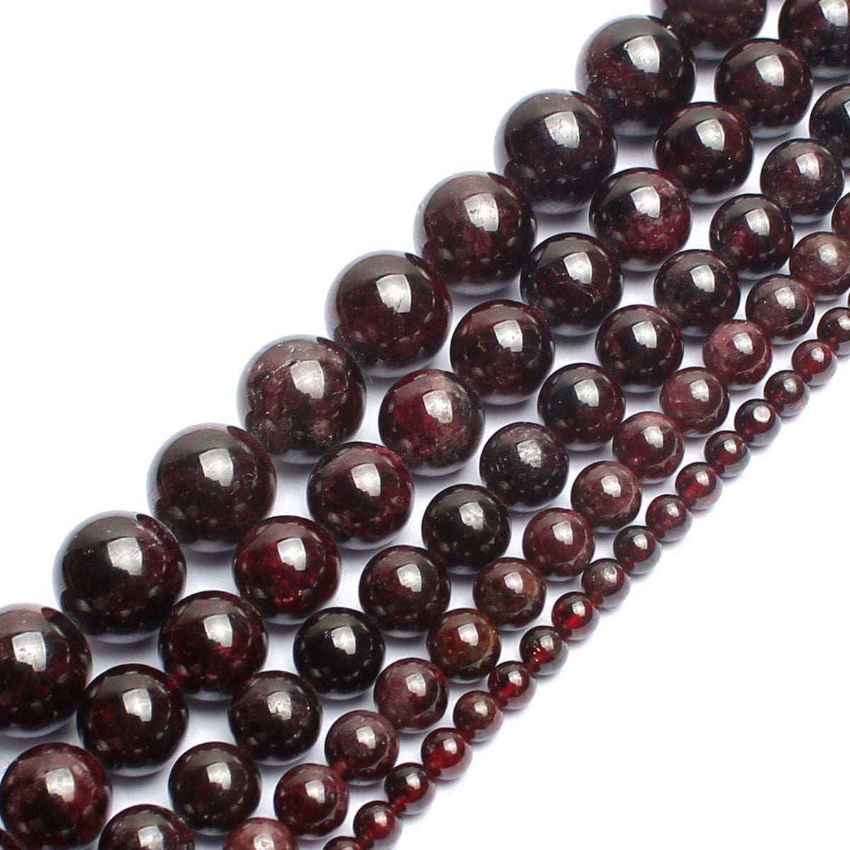 Yochus 45pcs Garnet Stone Beads，8mm Healing Power Natural Stone Round Loose Gemstone Beads for Jewelry Making Earring Necklace DIY Crafts