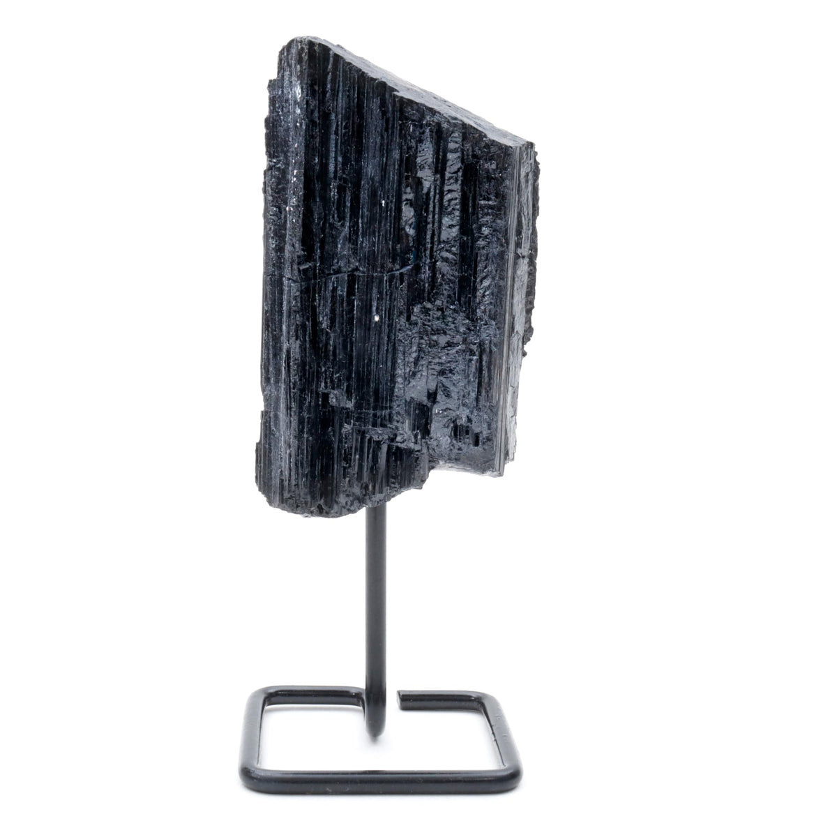 DANCING BEAR Black Tourmaline on Stand, Includes Information Card, Rough Raw Natural Stone for Good Vibes, Reiki Energy, Assembled in the USA