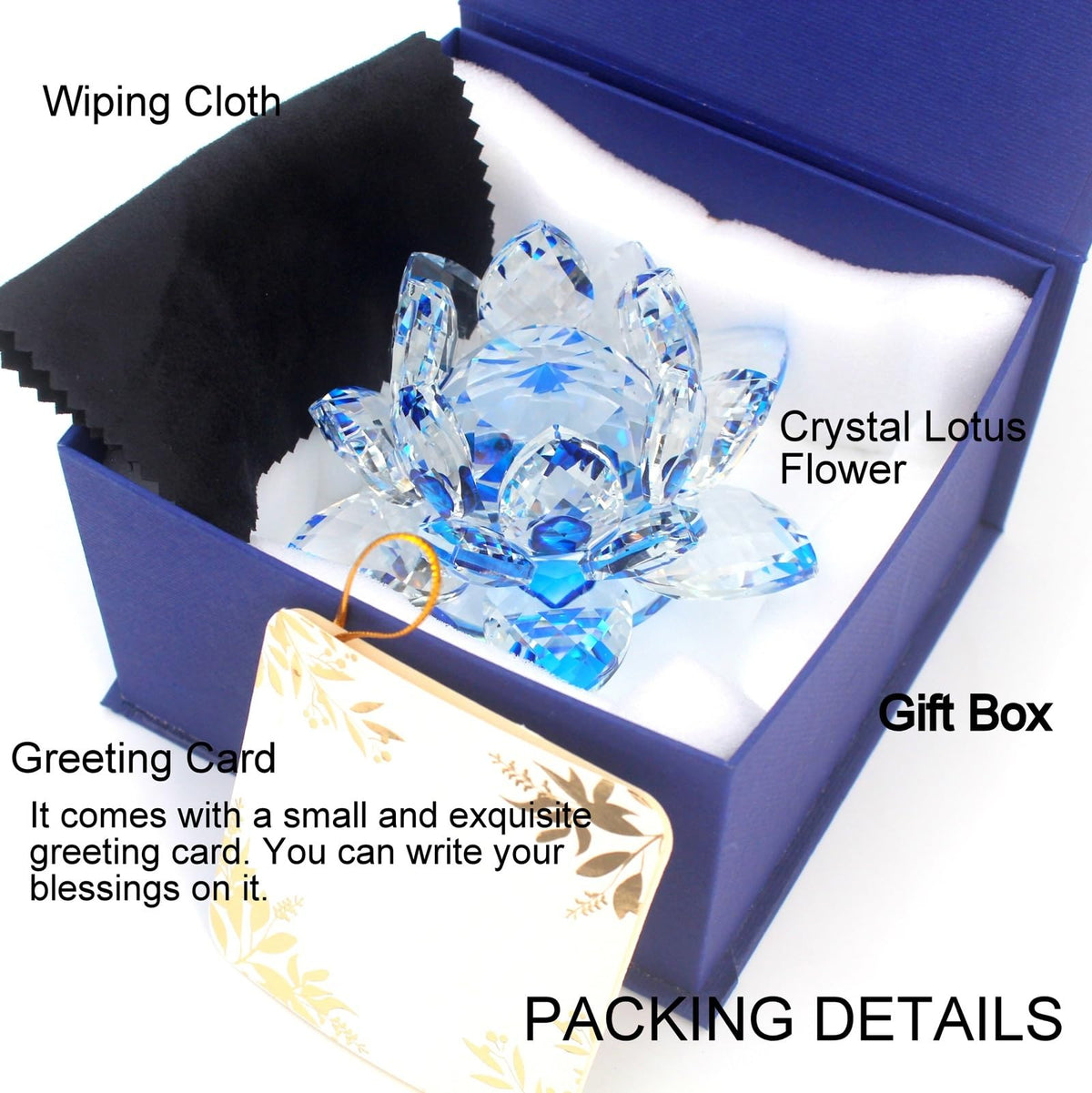 TENGFENG Sparkle Crystal Lotus Flower - 4'' Hue Reflection Clear Crystal Lotus for Feng Shui Home Decor Sun Catcher Ornaments or Paper Weight with Gift Box (100MM) Transparent Pink