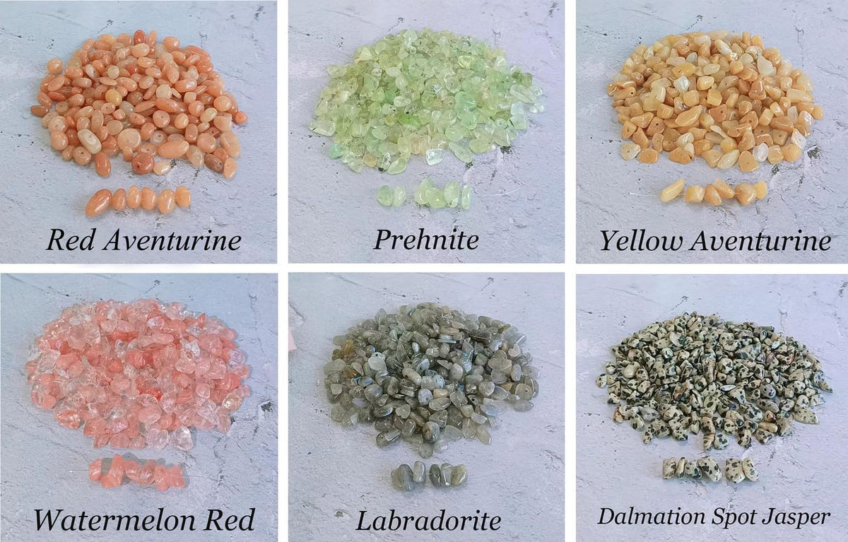 LAIDANLA Dalmation Spot 400pcs Natural Chip Stone Beads 5-8mm Healing Crystal Irregular Gemstones Drilled DIY Loose Rocks Bead Crystal for Bracelet Earrings Necklace Jewelry Making Crafting