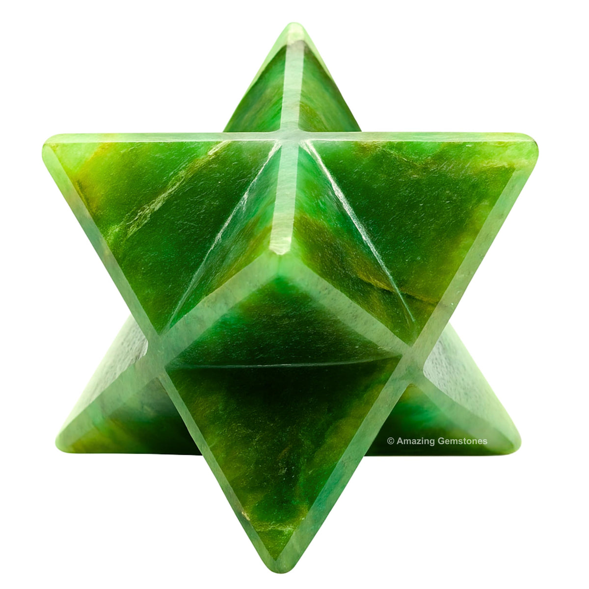 Amazing Gemstone Dark Green Aventurine Merkaba Crystal - 1.5 Inches Metaphysical Merkaba Star for Meditation - Energetic Tetrahedron and Healing Stones for Spiritual Growth and Healing (35-40mm)
