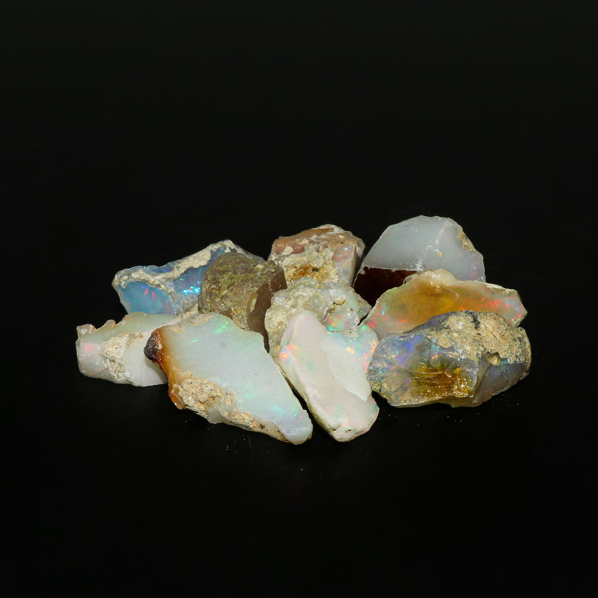 GEMKORA™ (20mm+) 2pcs Natural Raw Ethiopian Opal Loose Gemstone Rough A+ Quality For Jewelry Making, Crafts & DIY, Gift Giving Pack, Healing Chakra, Wholesale Bulk Crystals