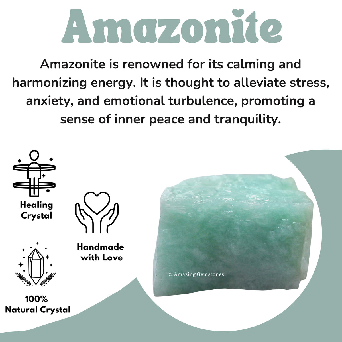 Amazing Gemstone Amazonite Raw Crystals and Healing Stones, Natural Rocks for Tumbling - DIY Raw Stones and Crystals, 2 Pieces