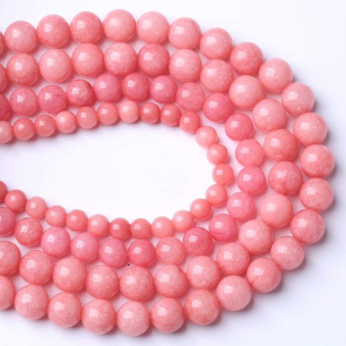 12MM 30PCS Natural Stone Pink Jade Beads Rhodochrosite Chalcedony Beads for Jewelry Making DIY Bracelet 1 Strand