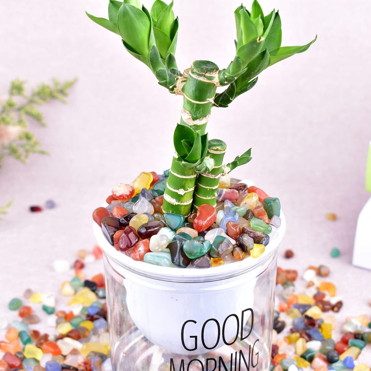 SigMntun Polished Colorful Agate Crystal Chips 200 Pcs - 0.3" 10 oz Tumbled Stone Chips Crushed Sea Glass Stones Healing Reiki Crystal Making Home Decoration