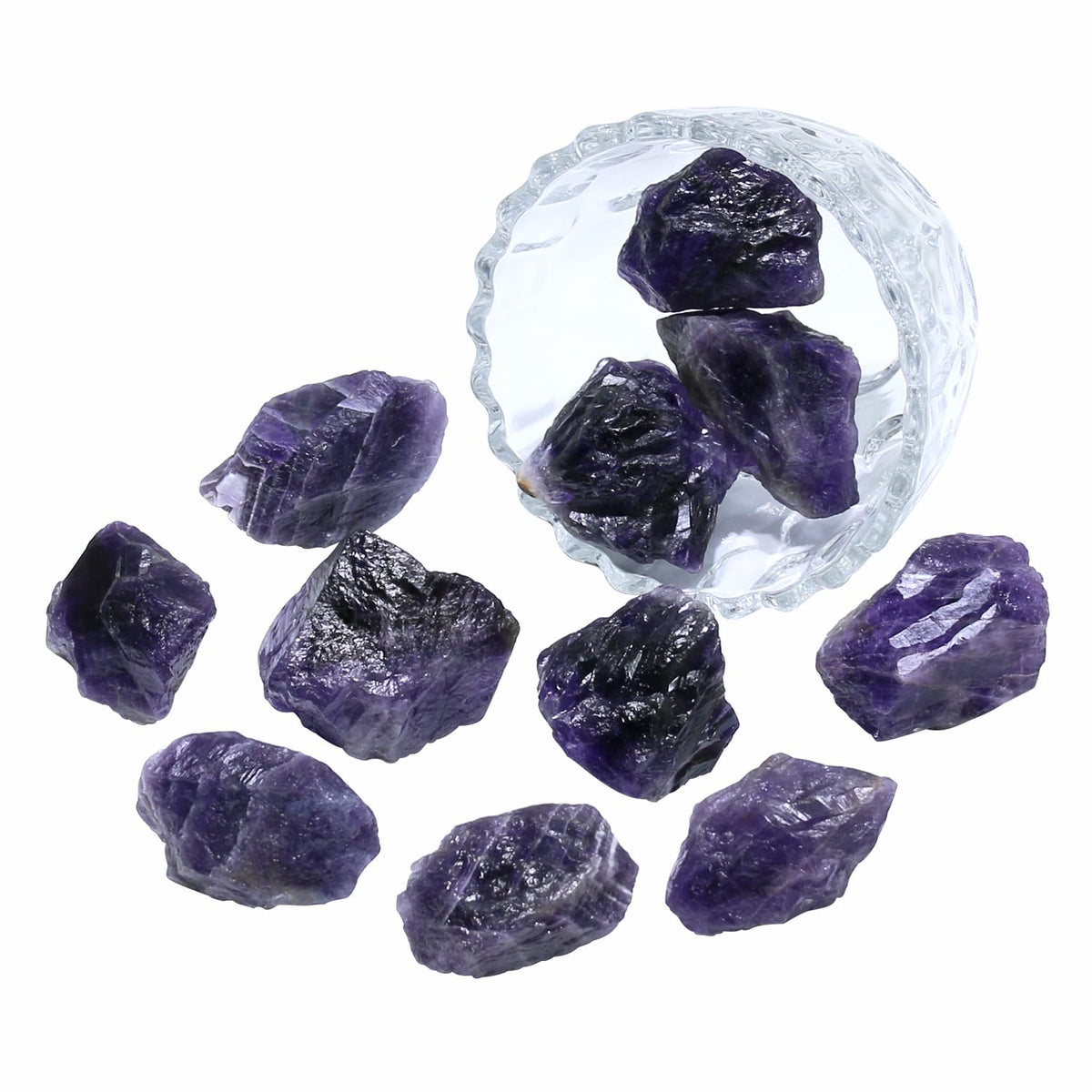 Nvzi Raw Amethyst Stone Crystals Bulk, Real Gemstones and Crystals, Rocks and Minerals, Healing Crystals, Quartz Crystals and Healing Stones, Cuarzos Originales De Energia Y Piedras(1LB)