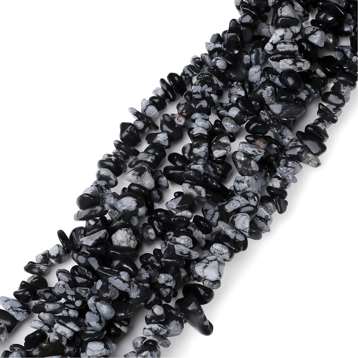 Natural Chip Stone Beads 450pcs Snowflake Chips 5-8mm Genuine Real Irregular Healing Crystal Rocks Hole Drilled DIY Loose Gemstone Beads for Jewelry Making Bracelet Earrings Necklace Crafting