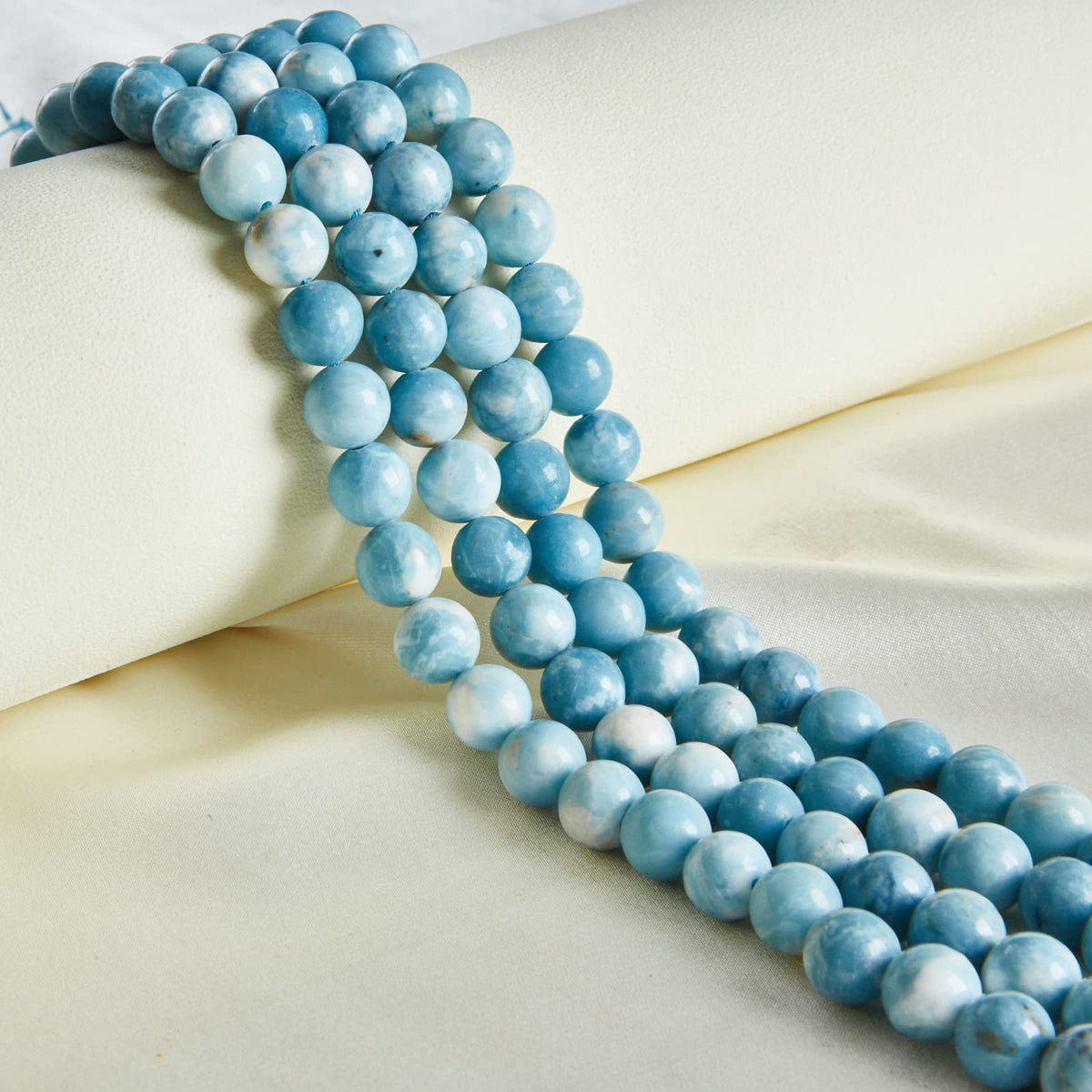 60pcs 6mm Larimar Beads Natural Gemstone Beads Round Loose Beads for Jewelry Making