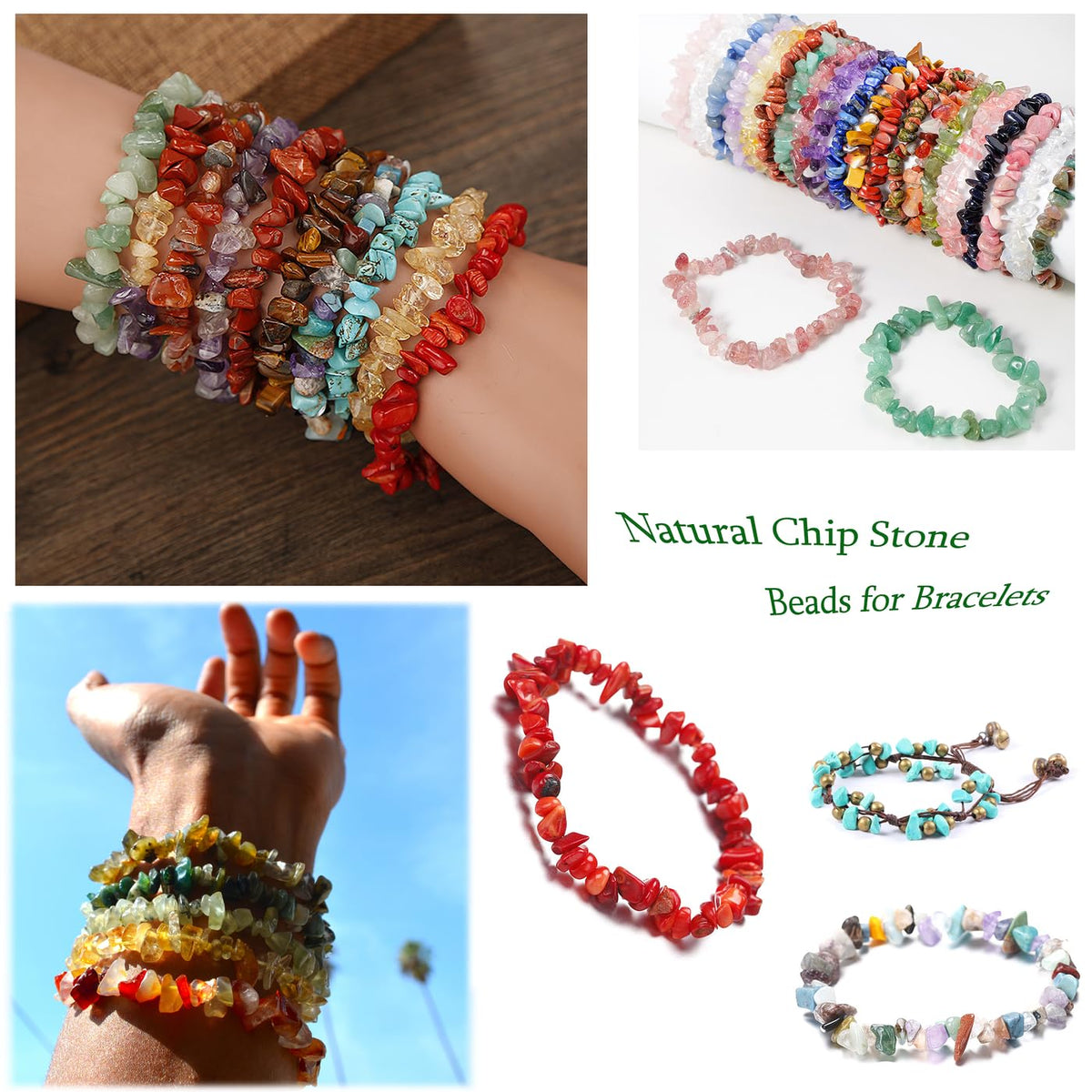 XIANNVXI Prehnite Beads, Natural Chip Stone Beads 400Pcs Crystal Bead 5-8mm Irregular Healing Crystal Loose Rocks for DIY Jewelry Making